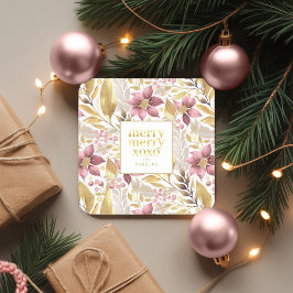 Rosa Guld God jul, Mönster#21 ID1009 Underlägg Papper Kvadrat