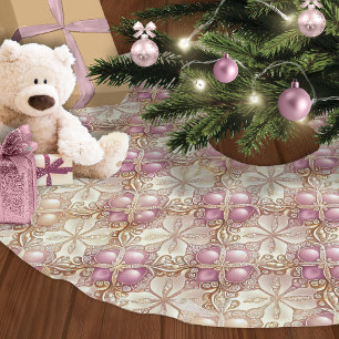 Rosa Guld God jul, Mönster#4 ID1009 Julgransmatta Borstad Polyester