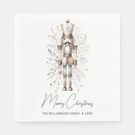 Rosa & Guld God jul Nutcracker Pappersservett