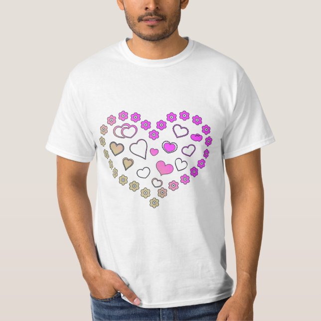 Rosa & Guld Gradient Klippbilder T Shirt (Framsida)