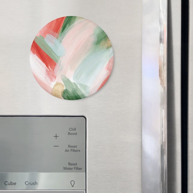 Rosa Guld Grön Blå Röd Abstrakt Magnet (In Situ (Fridge))