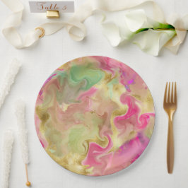 Rosa, guld, grönt bläck tryckplåt