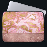 Rosa Guld Guld Glitter och Gnistra Marble Laptop Sleeve<br><div class="desc">Rosa ros Guld Glitter och Gnistra Marble Sleeve. Rosa och Guld Marble-Sleeven är perfekt för flickan som kärlek ro guld och gnistra.</div>