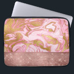 Rosa Guld Guld Glitter och Gnistra Marble Laptop Sleeve<br><div class="desc">Rosa ros Guld Glitter och Gnistra Marble Sleeve. Rosa och Guld Marble-Sleeven är perfekt för flickan som kärlek ro guld och gnistra.</div>