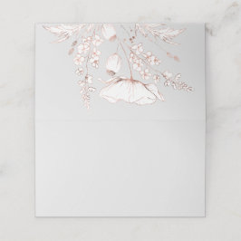 Rosa Guld Hand plockade Wildblommor Bröllop Placeringskort