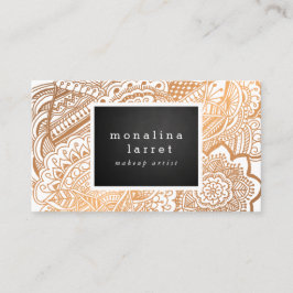 Rosa guld- hand plockadeklotter för bohem visitkort