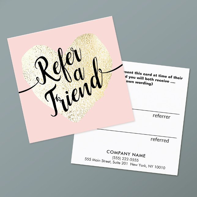 Rosa Guld Heart Beauty Salon Loyalty Referral (Skapare uppladdad)