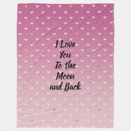  Rosa Guld Hearts Ombre Fleecefilt