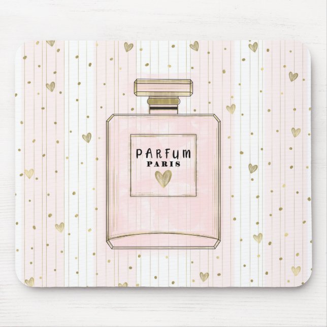 Rosa & Guld Hearts Paris Parfum Chic Mode Musmatta (Framsidan)