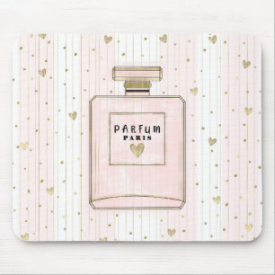 Rosa & Guld Hjärtan Paris Parfym Chic Mode Musmatta