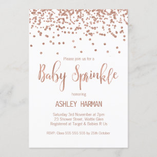 Rosa guld- inbjudan för babystänkbaby shower
