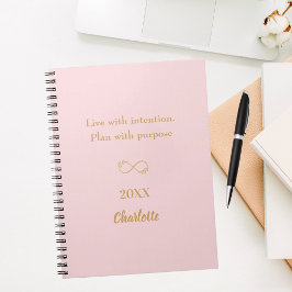 Rosa guld inspirerande citat anteckningsbok