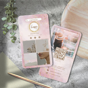 Rosa & Guld Instagram 4, Dubbla för fotokollage, s Visitkort