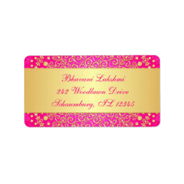 Rosa, Guld Intricate Scrollss Returadressetikett Adressetikett
