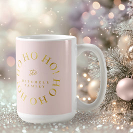 Rosa Guld jul Ho Ho Ho ID1009 Kaffemugg