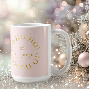 Rosa Guld jul Ho Ho Ho ID1009 Kaffemugg