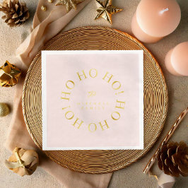 Rosa Guld jul Ho Ho Ho ID1009 Pappersservett