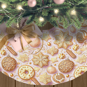 Rosa Guld jul, Mönster#12 ID1009 Julgransmatta Borstad Polyester