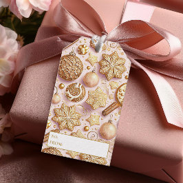 Rosa Guld jul, Mönster#12 ID1009 Presentetikett