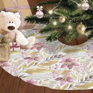Rosa Guld jul Mönster#21 ID1009 Julgransmatta Borstad Polyester