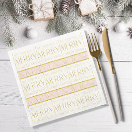 Rosa Guld jul Mönster#35 ID1009 Pappersservett