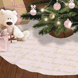 Rosa Guld jul Mönster#36 ID1009 Julgransmatta Borstad Polyester