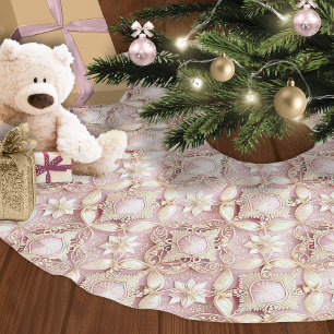 Rosa Guld jul Mönster#3 ID1009 Julgransmatta Borstad Polyester