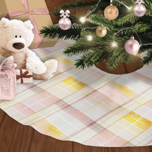 Rosa Guld jul Mönster#7 ID1009 Julgransmatta Borstad Polyester