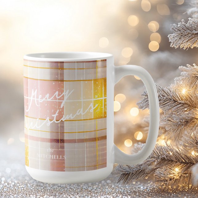 Rosa Guld jul Mönster#7 ID1009 Kaffemugg (Skapare uppladdad)
