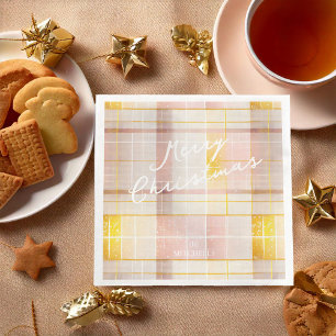 Rosa Guld jul Mönster#7 ID1009 Pappersservett