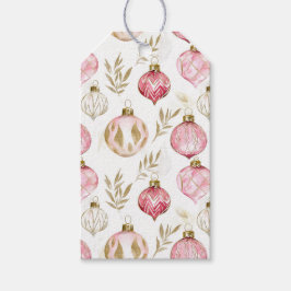 Rosa Guld Julens Vintage Ornament Presentetikett