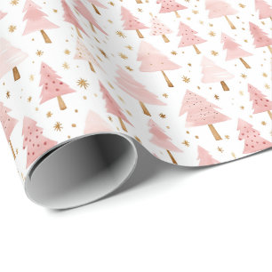 Rosa Guld Julgran Presentpapper