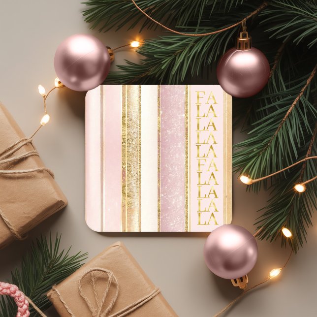Rosa Guld julklapp La Mönster#27 ID1009 Underlägg Papper Kvadrat (Skapare uppladdad)