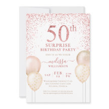 Rosa Guld Kalligrafi Surprise 50:e födelsedagen