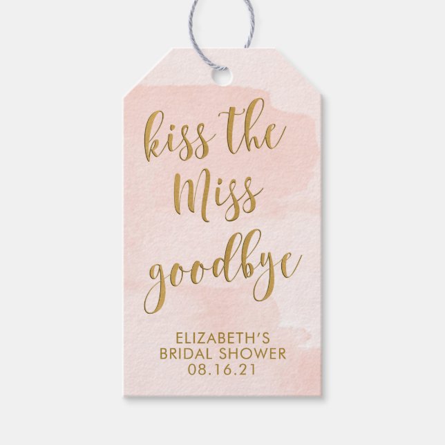 Rosa & Guld Kiss, Möhippan miss Adjö Presentetikett (Framsidan)