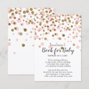 Rosa Guld Konfetti Baby Shower Bok för Bebis Inbjudningar