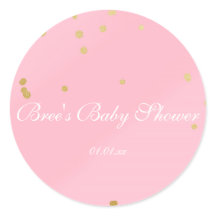 Rosa & Guld Konfetti Glamour Festpresent Sticker