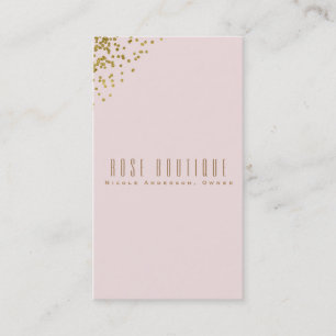 Rosa Guld Konfetti Hörnor Elegant Chic Visitkort