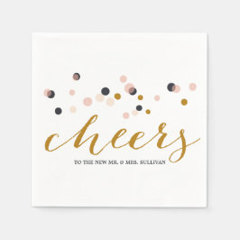 Rosa & Guld Konfetti-punkter Bröllop Napkin Pappersservett