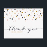 Rosa & Guld-konfetti-Tack-vykort Vykort<br><div class="desc">Konfetti Dots Tack Postcard-Snyggt och ett unikt vykort med ,  guld och mörk lila-konetti-punkter. Matchningsobjekt och annan färg är tillgängliga.</div>