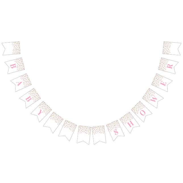 Rosa guld- konfettiar för baby showerbaner vimplar (Alla)