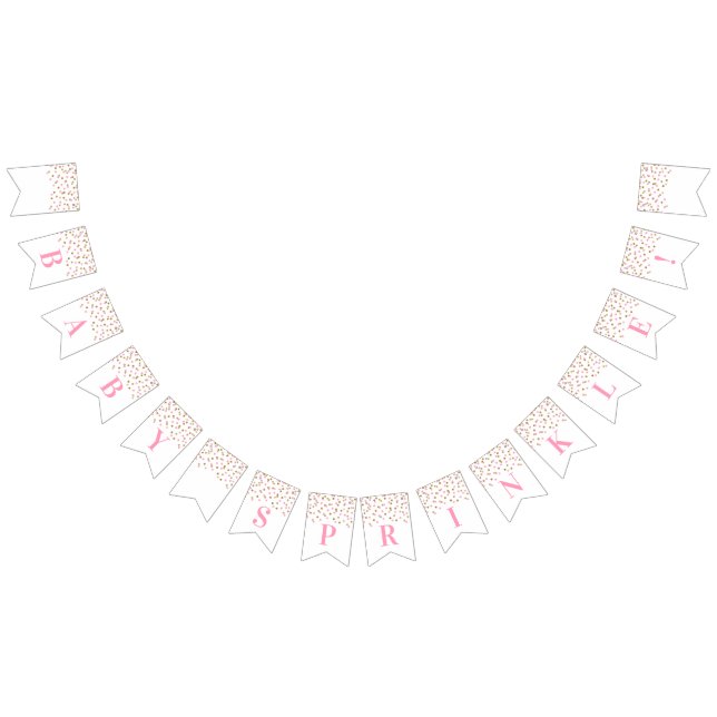 Rosa guld- konfettiar för babystänkbaner vimplar (Alla)