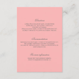 Rosa guld- konfettibröllop specificerar tilläggskort