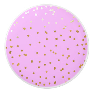 Rosa & Guld Konfettiprickar Modern Glamour Glam Knopp