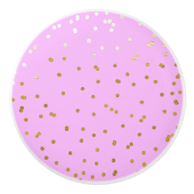 Rosa & Guld Konfettiprickar Modern Glamour Glam Knopp (Framsidan)
