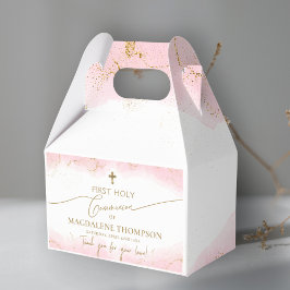 Rosa Guld Kor Tack Girl First Communion Presentaskar