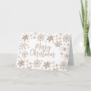 Rosa guld- kort för glitterSnowflakegod jul