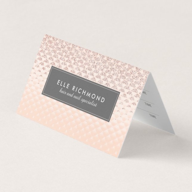 Rosa guld- kort för nagel- och (Framsida)