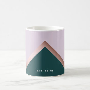 Rosa guld- kricka och purpurfärgad geometrisk kaffemugg