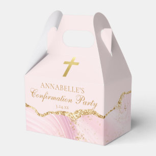 Rosa Guld Kristet Kors Konfirmationsfest Presentaskar